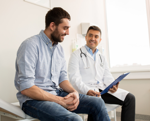 Patient visiting a primary care doctor.